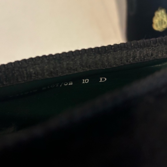 Brooks Brothers Peal & Co Made 10 D Black Velvet Smoking Slipper Loafer Crown - Picture 7 of 14